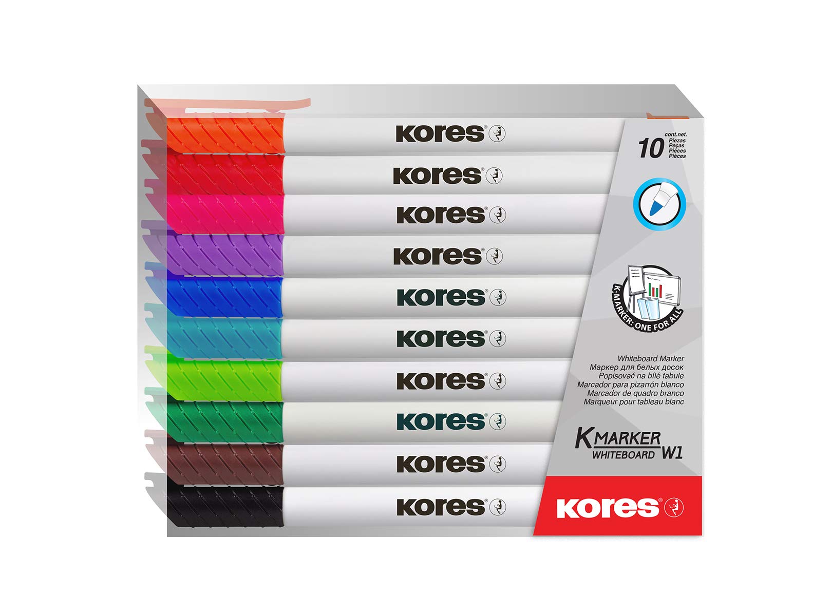 kores-k-marker-whiteboard-marker-fine-set-10-farben image 1