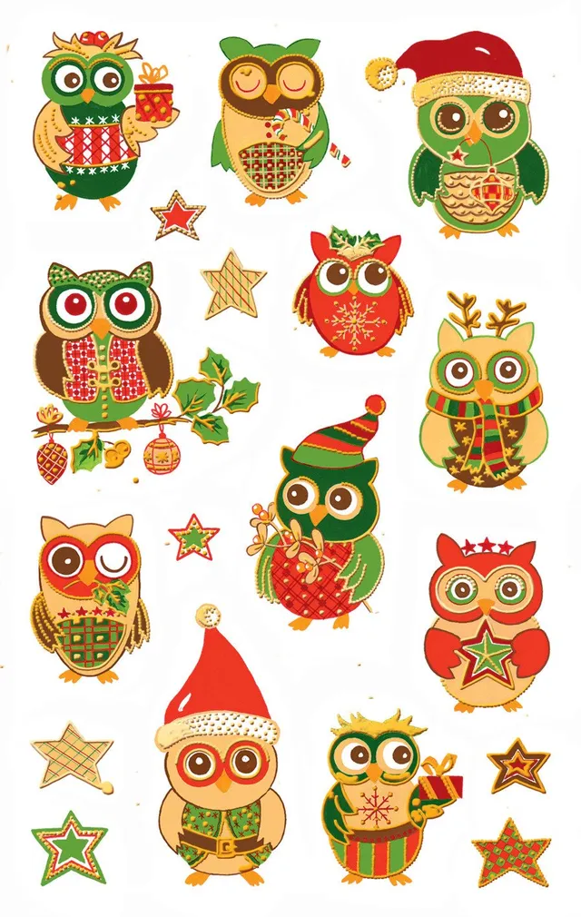 avery-zweckform-z-design-52818-weihnachtsaufkleber-eulen-18-sticker image 1