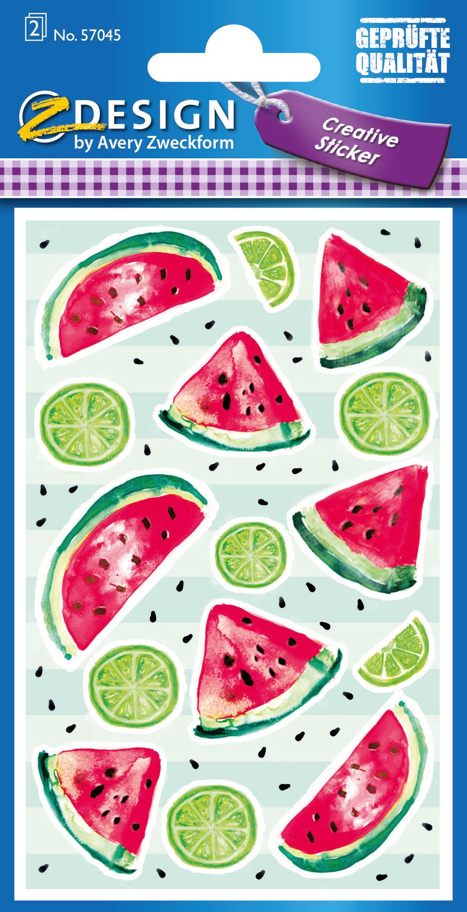 avery-zweckform-z-design-57045-deko-sticker-melone-lemon-30-aufkleber image 2