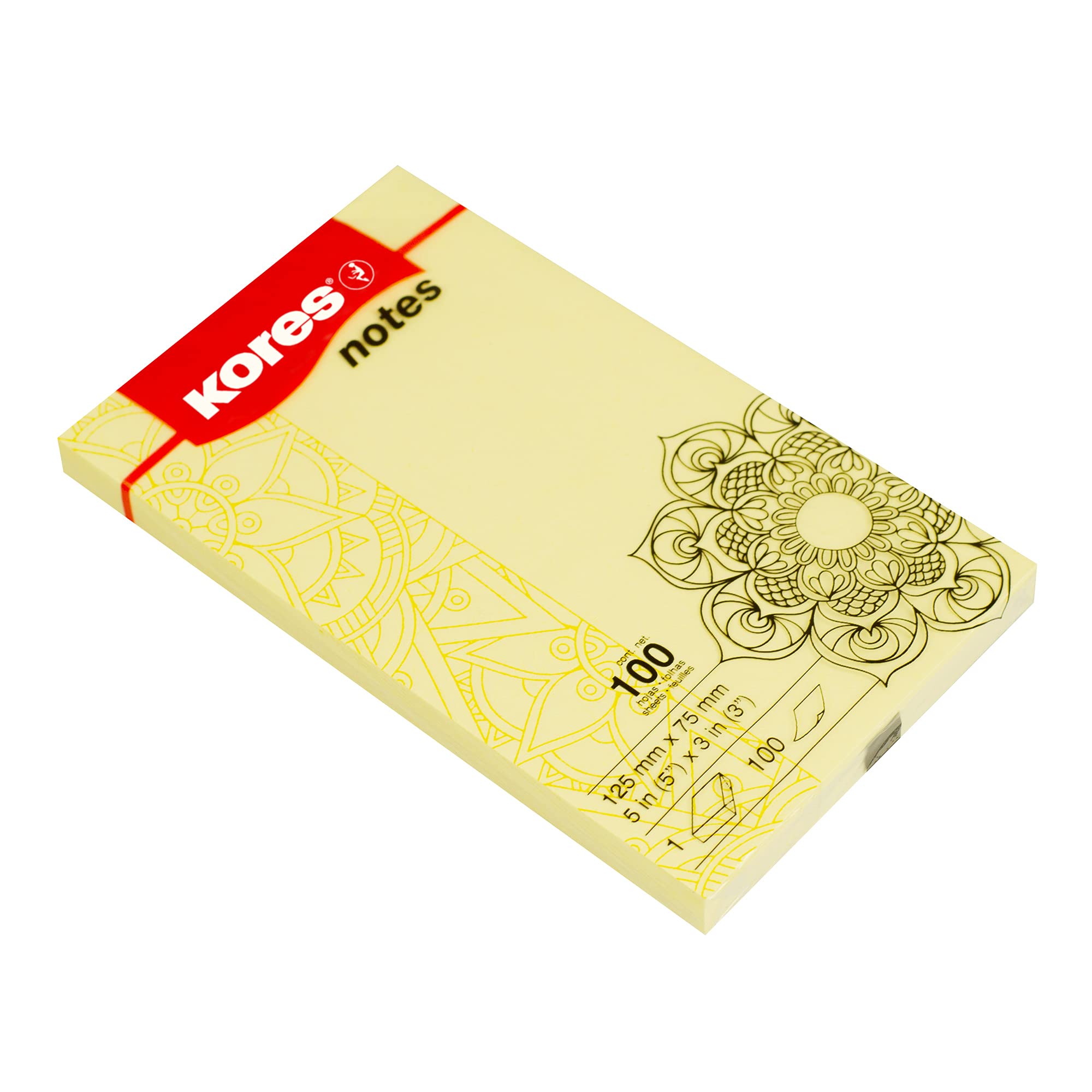 kores-haftnotizen-mandala-gelb-125-x-75-mm-12x100-blatt image 3