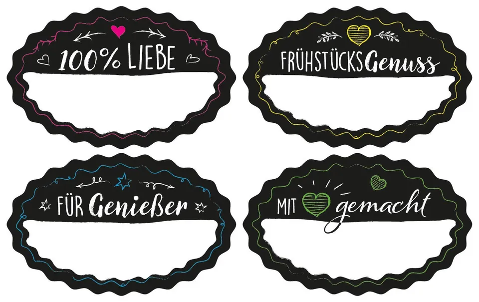avery-zweckform-59938-haushaltsetiketten-einmachetiketten-oval-schwarz-100-liebe image 1